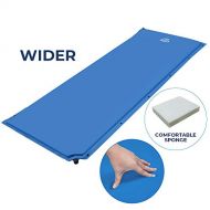 Visit the DEERFAMY Store DEERFAMY Wider Self Inflating Sleeping Pad, 25 Inch Super Wide Inflable Camping Foam Pads for Cot, Large Comfortable Camping Mattress for Side Sleeper, Connectable for Family Campi