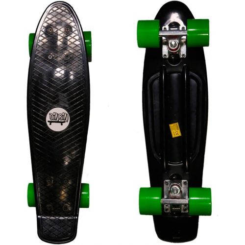  DINBIN Complete Highly Flexible Plastic Cruiser Board Mini 22 Inch Skateboards for Beginners or Professional, ABEC-7 High Speed Bearings, High Rebound PU Wheels (220 Pounds)