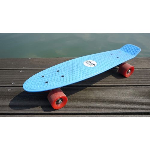  DINBIN Complete Highly Flexible Plastic Cruiser Board Mini 22 Inch Skateboards for Beginners or Professional, ABEC-7 High Speed Bearings, High Rebound PU Wheels (220 Pounds)