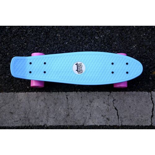  DINBIN Complete Highly Flexible Plastic Cruiser Board Mini 22 Inch Skateboards for Beginners or Professional, ABEC-7 High Speed Bearings, High Rebound PU Wheels (220 Pounds)