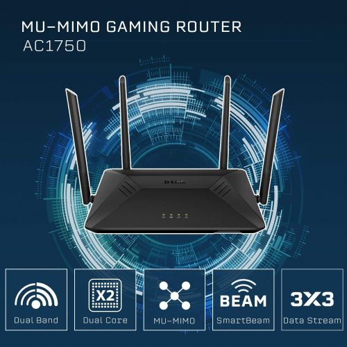  [아마존베스트]D-Link AC1750 Wifi Router  Smart Dual Band  MU-Mimo  Powerful Dual Core Processor  Blazing Fast Wi-Fi for Gaming and 4K Streaming (DIR-867-US)