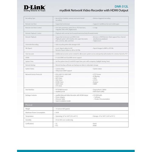  D-Link Systems DNR-312L mydlink NVR with HDMI Output (Black)