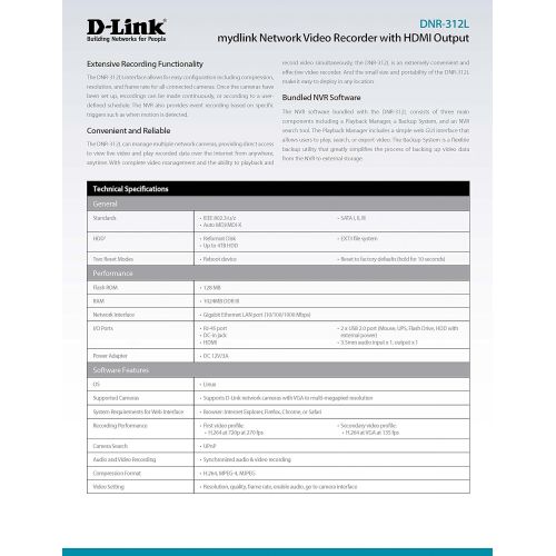  D-Link Systems DNR-312L mydlink NVR with HDMI Output (Black)