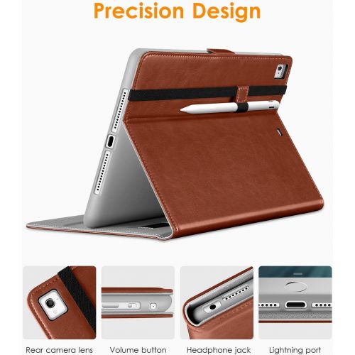  [아마존베스트]DTTO New iPad 9.7 Inch 5th/6th Generation 2018/2017 Case with Apple Pencil Holder, Premium Leather Folio Stand Cover Case for Apple iPad 9.7 inch, Also Fit iPad Pro 9.7/Air 2/Air -