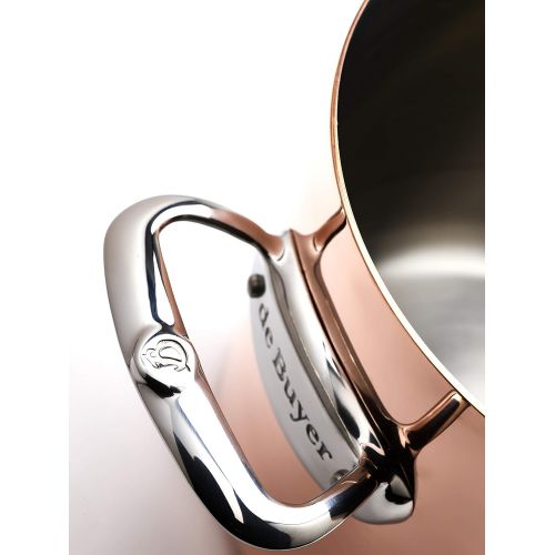  De Buyer PRIMA MATERA Round Copper Stainless Steel High Stewpan 9.5-Inch with lid