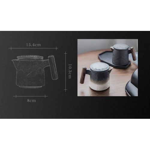  Visit the DehuaYao Store DeahuaYao Ceramic black mug tea pot with Wooden handle in 2 Colors with Tea Strainer (Black)