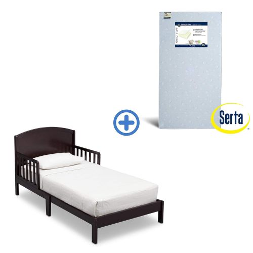  Visit the Delta Children Store Delta Children Abby Toddler Bed, Dark Chocolate with Serta Perfect Start Crib and Toddler Mattress