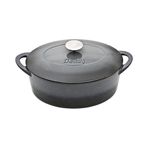 덴비 Denby Halo Cast Iron 3.8 L Shallow Casserole, Gray, Medium