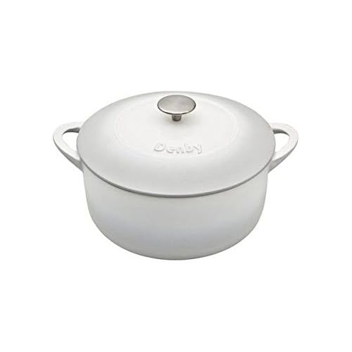 덴비 Denby USA Natural Canvas Cast Iron 4 L Round Casserole, Medium