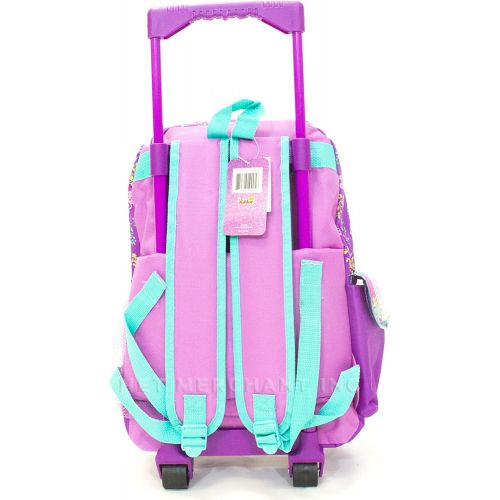 디즈니 Visit the Disney Store 16 Inch Disney Sofia Rolling Backpack Travel Book Bag with Wheels
