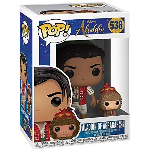  Visit the Disney Store Disney: Aladdin Live Action - Aladdin of Agrabah with Abu Funko Pop! Vinyl Figure (Includes Compatible Pop Box Protector Case)