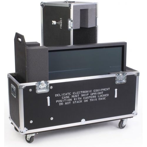  Displays2go Flat Panel TV Travel Case, With Wheels And Handles, And EVA Foam Interior For 1 TV - Black Laminate Plywood