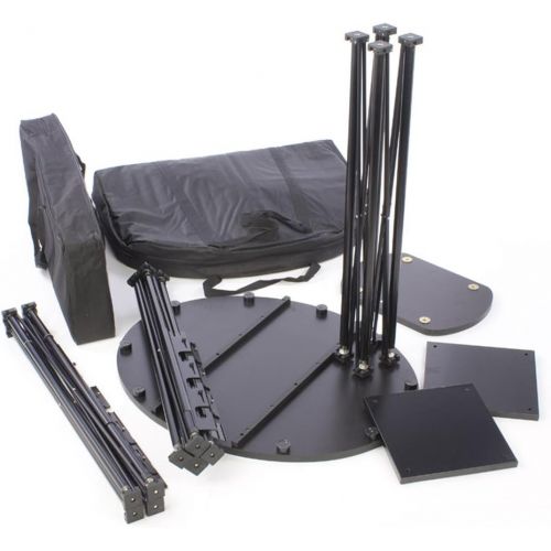  Displays2go 10-Foot-Tall Portable Aluminum Television Stand for (2) 50 inch Monitors - Black