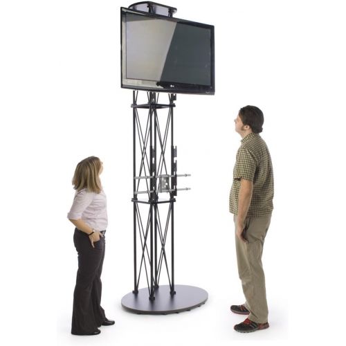  Displays2go 10-Foot-Tall Portable Aluminum Television Stand for (2) 50 inch Monitors - Black
