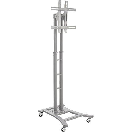 비보 Displays2go MBTVSBV2SL Portable HDTV Stand for 32 to 65 Inches TV, Rolling, Height Adjustable to 71.5-Inch Max