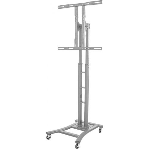 비보 Displays2go MBTVSBV2SL Portable HDTV Stand for 32 to 65 Inches TV, Rolling, Height Adjustable to 71.5-Inch Max