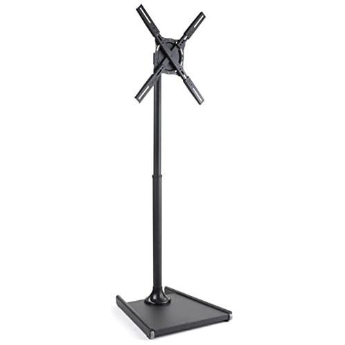  Displays2go Height Adjustable TV Stand with Wheels and Mounting Hardware Kit  Black (MBCONFSTBK)