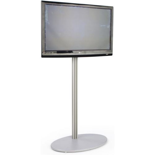  Displays2go 73-inch-tall Flat Screen TV Stands foot 42 to 60 Monitors, with Round MDF Base, VESA Compatible, Aluminum (Silver)