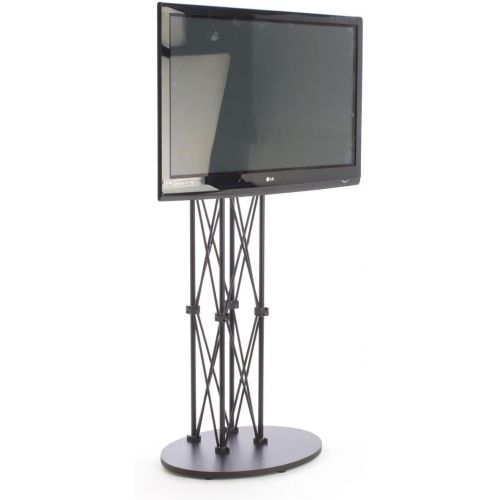  Displays2go 31.5w x 74.25 Tall Truss TV Stands, Supports up to 60 Flatscreens, Aluminum Construction - Black (TVTRUSSLGBK)