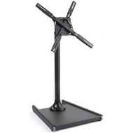 Displays2go Floor Stand for Flat-Screen Monitor, Black Metal Bracket with Weighted Base, Rolling Wheels, LCD TV Rack for 27” to 60” Screens  Perfect for Lobbies!