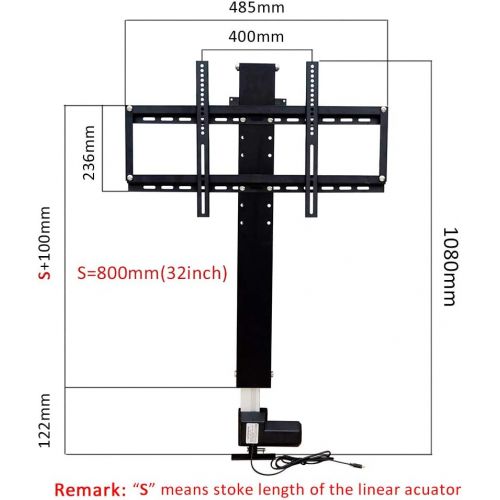  ECO-WORTHY Automations - Motorized Vertical TV Lift for 26-60 TVs Stroke Length 32 Inch 800MM | Height Range 10-42