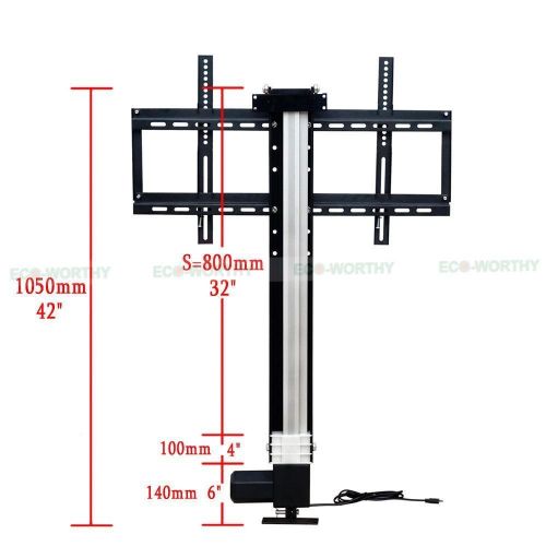  ECO-WORTHY Automations - Motorized Vertical TV Lift for 26-60 TVs Stroke Length 32 Inch 800MM | Height Range 10-42