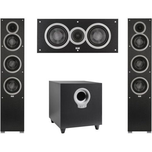  Elac 3.1 System with 2 Debut F5 Floorstanding Speakers, 1 Debut C5 Center Speaker, 1 Debut S10 Subwoofer