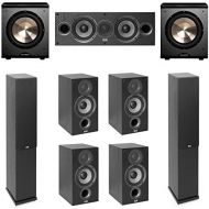 Elac Debut 2.0-7.2 System with 2 F5.2 Floorstanding Speakers, 1 C5.2 Center Speaker, 4 B5.2 Bookshelf Speakers, 2 BICAcoustech Platinum Series PL-200 Subwoofers