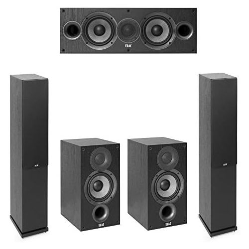  Elac Debut 2.0-5.0 System with 2 F5.2 Floorstanding Speakers, 1 C5.2 Center Speaker, 2 B5.2 Bookshelf Speakers