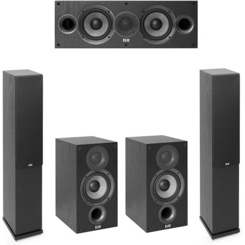  Elac Debut 2.0-5.0 System with 2 F5.2 Floorstanding Speakers, 1 C5.2 Center Speaker, 2 B5.2 Bookshelf Speakers