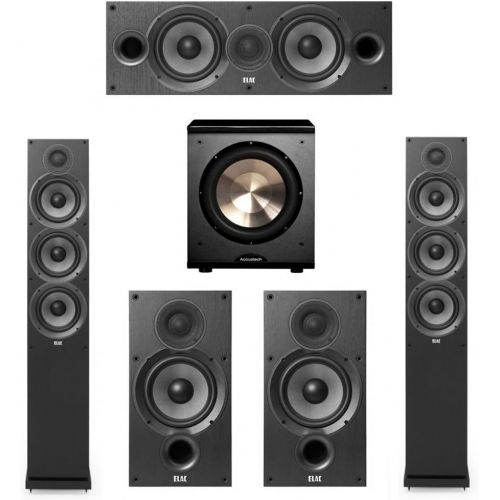  Elac Debut 2.0-5.1 System with 2 F6.2 Floorstanding Speakers, 1 C6.2 Center Speaker, 2 B6.2 Bookshelf Speakers 1 BICAcoustech Platinum Series PL-200 Subwoofer