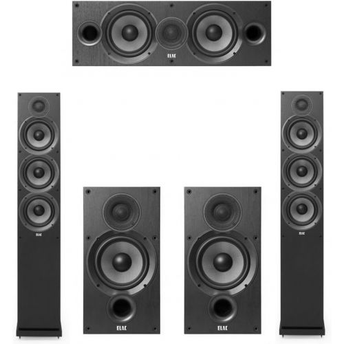  Elac Debut 2.0-5.0 System with 2 F6.2 Floorstanding Speakers, 1 C6.2 Center Speaker, 2 B6.2 Bookshelf Speakers