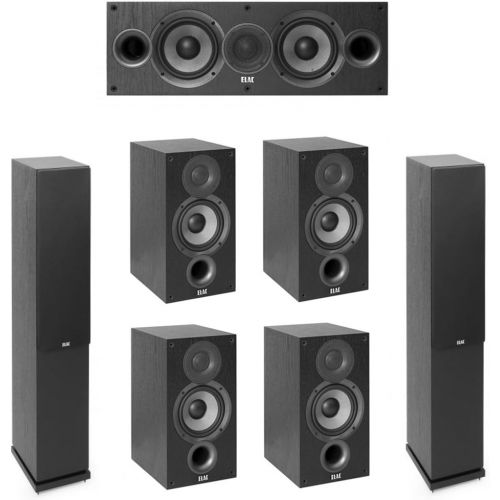  Elac Debut 2.0-7.0 System with 2 F5.2 Floorstanding Speakers, 1 C5.2 Center Speaker, 4 B5.2 Bookshelf Speakers