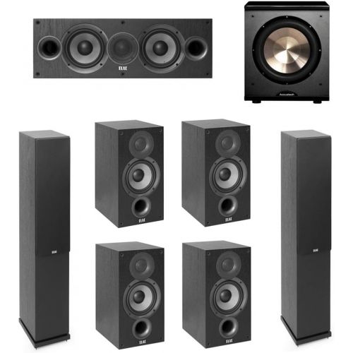  Elac Debut 2.0-7.1 System with 2 F5.2 Floorstanding Speakers, 1 C5.2 Center Speaker, 4 B5.2 Bookshelf Speakers, 1 BICAcoustech Platinum Series PL-200 Subwoofer