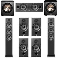 Elac Debut 2.0-7.2 System with 2 F6.2 Floorstanding Speakers, 1 C6.2 Center Speaker, 4 B6.2 Bookshelf Speakers, 2 BICAcoustech Platinum Series PL-200 Subwoofers