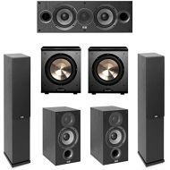 Elac Debut 2.0-5.2 System with 2 F5.2 Floorstanding Speakers, 1 C5.2 Center Speaker, 2 B5.2 Bookshelf Speakers, 2 BICAcoustech Platinum Series PL-200 Subwoofers