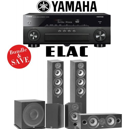  Elac F5.2 Debut 2.0 5.1-Ch Home Theater Speaker System with Yamaha AVENTAGE RX-A880 7.2-Channel 4K Network AV Receiver