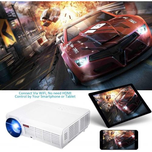  Wifi Projector,ELEGIANT 3000 Lumens Long life LED Full HD LED Home Cinema TV Projector Lcd Multimedia Video Game Projectors Support 1080P USB VGA AV TV Interface