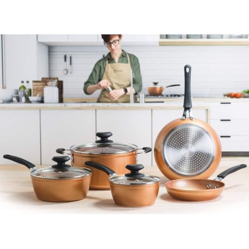  Ecolution EUCP-1208 Endure Nonstick Cookware, 8 Piece Set, Copper