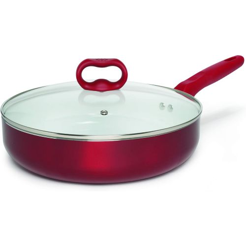  Ecolution EBCAW-1208 Bliss Ceramic Cookware, Set-8 Piece, Red