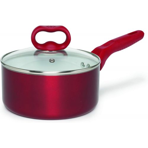  Ecolution EBCAW-1208 Bliss Ceramic Cookware, Set-8 Piece, Red