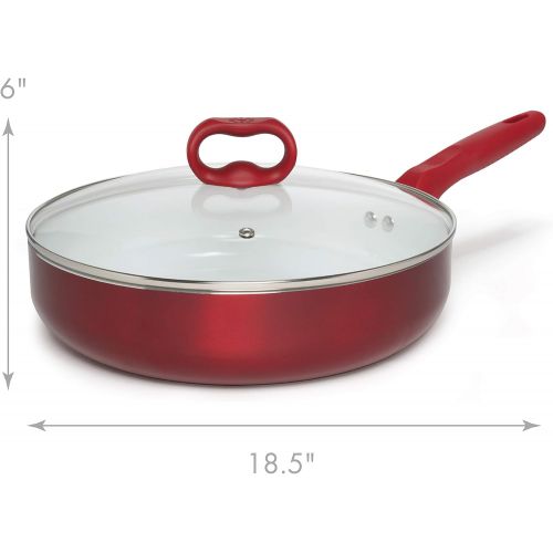  Ecolution EBCAW-1208 Bliss Ceramic Cookware, Set-8 Piece, Red