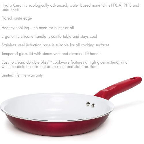  Ecolution EBCAW-1208 Bliss Ceramic Cookware, Set-8 Piece, Red