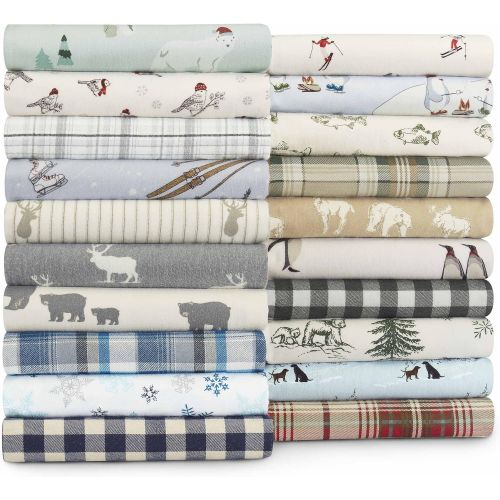  Visit the Eddie Bauer Store Eddie Bauer Flannel Collection Cotton Bedding Sheet Set, Pre-Shrunk & Brushed for Extra Softness, Comfort, and Cozy Feel, Full, Edgewood Plaid