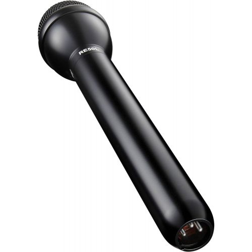  Electro-Voice RE50L Handheld Interview Omnidirectional Broadcast Microphone with Long Handle, 80-13000Hz, 9.5 Long, Semi-Gloss Black Finish