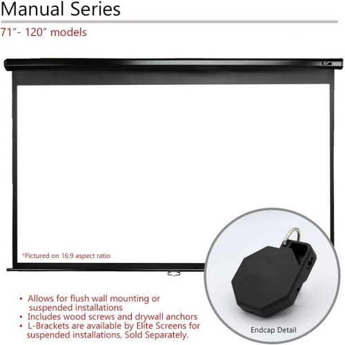  Visit the Elite Screens Store Elite Screens Manual Series, 84-INCH 16:9, Pull Down Manual Projector Screen with AUTO Lock, Movie Home Theater 8K / 4K Ultra HD 3D Ready, 2-Year Warranty, M84UWH-E30