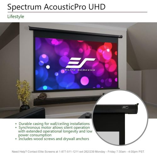  Elite Screens Starling Tab-Tension 2, 100 16:9, 12 Drop, Tensioned Electric Motorized Projector Screen, STT100UWH2-E12