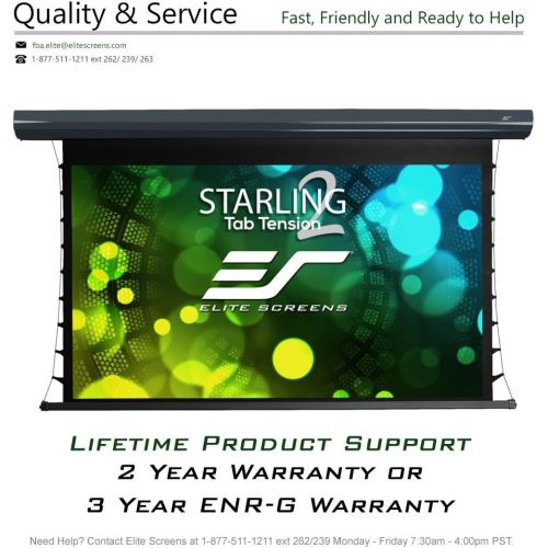  Elite Screens Starling Tab-Tension 2, 100 16:9, 12 Drop, Tensioned Electric Motorized Projector Screen, STT100UWH2-E12