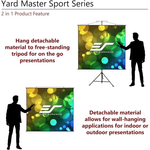  Visit the Elite Screens Store Elite Screens YardMaster Sport Series, 2-in-1 Portable Indoor Outdoor Projector Screen, 57 INCH DIAG., with Carrying Bag, for Movie Home Theater Office, 8K / 4K Ultra HD 3D Ready,