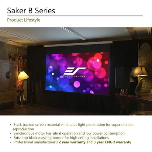 Visit the Elite Screens Store Elite Screens Saker, 180-inch 16:9 with 12 Drop, Electric Motorized Drop Down Projection Projector Screen, SK180XHW2-E12